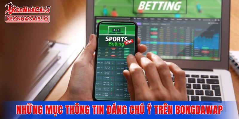 Những mục thông tin đáng chú ý trên Bongdawap